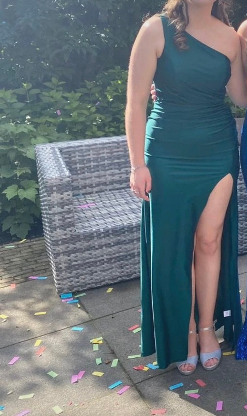 Groene gala jurk, Kleding | Dames, Gelegenheidskleding, Verzenden, Zo goed als nieuw, Groen, Galajurk