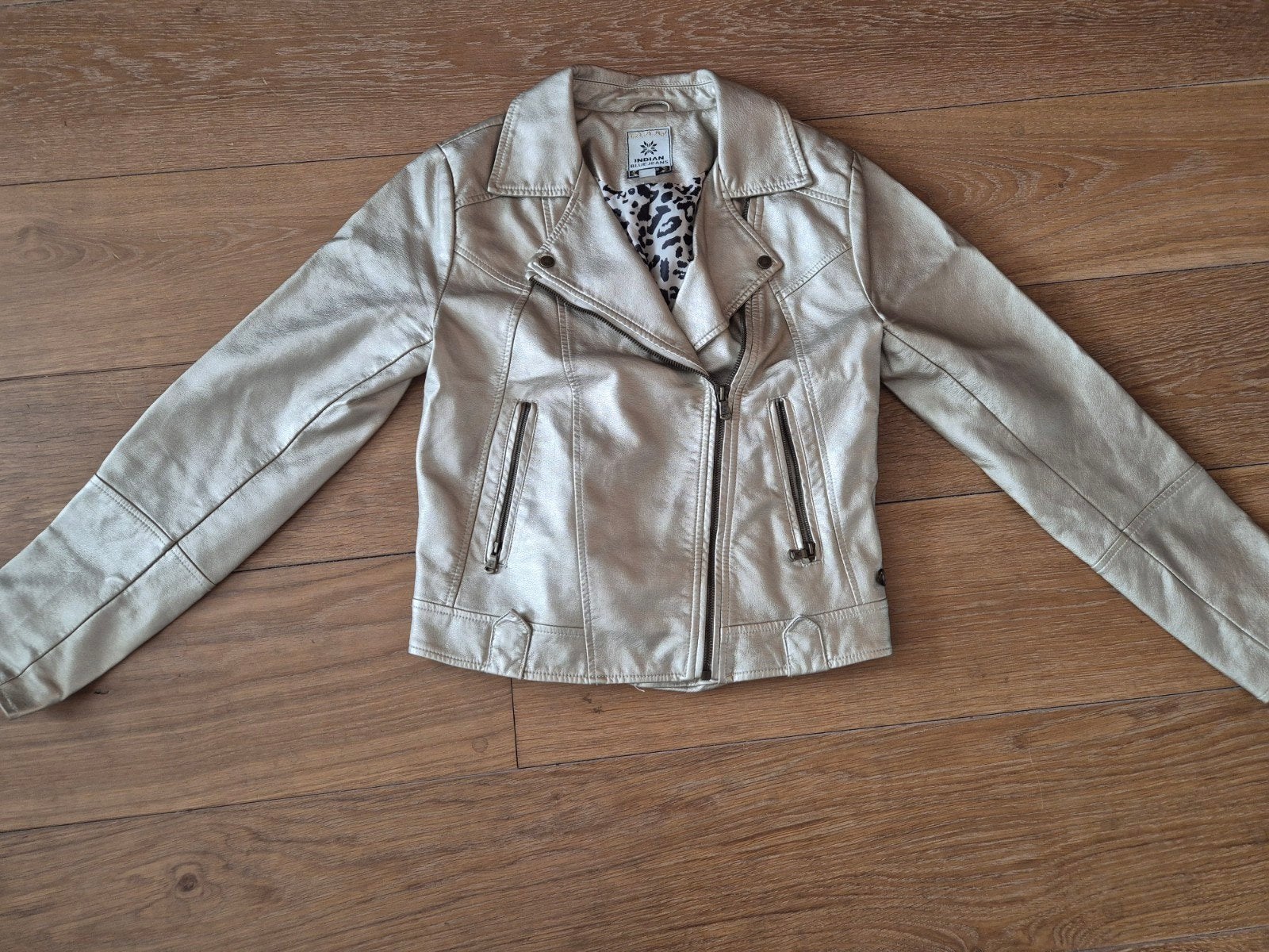 Mooie gouden Indian Blue Jeans jas, 14/164, Meisje, Ophalen of Verzenden, Zo goed als nieuw, Indian Blue Jeans