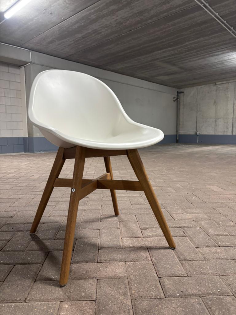 4 x ikea stoel met houten onderstel, Ophalen, Zo goed als nieuw, Wit, Eén
