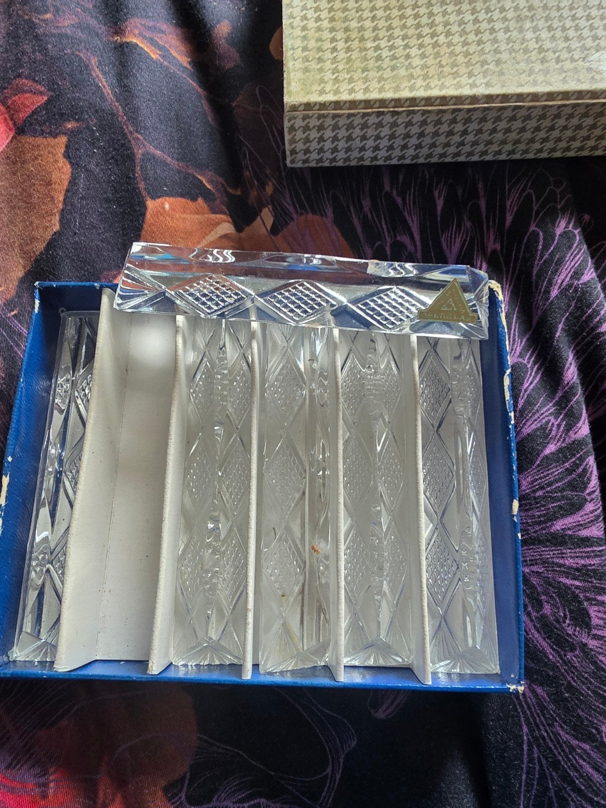 Antieke messenleggers in originele doos, gemerkt Ohlglas, Antiek en Kunst, Ophalen of Verzenden