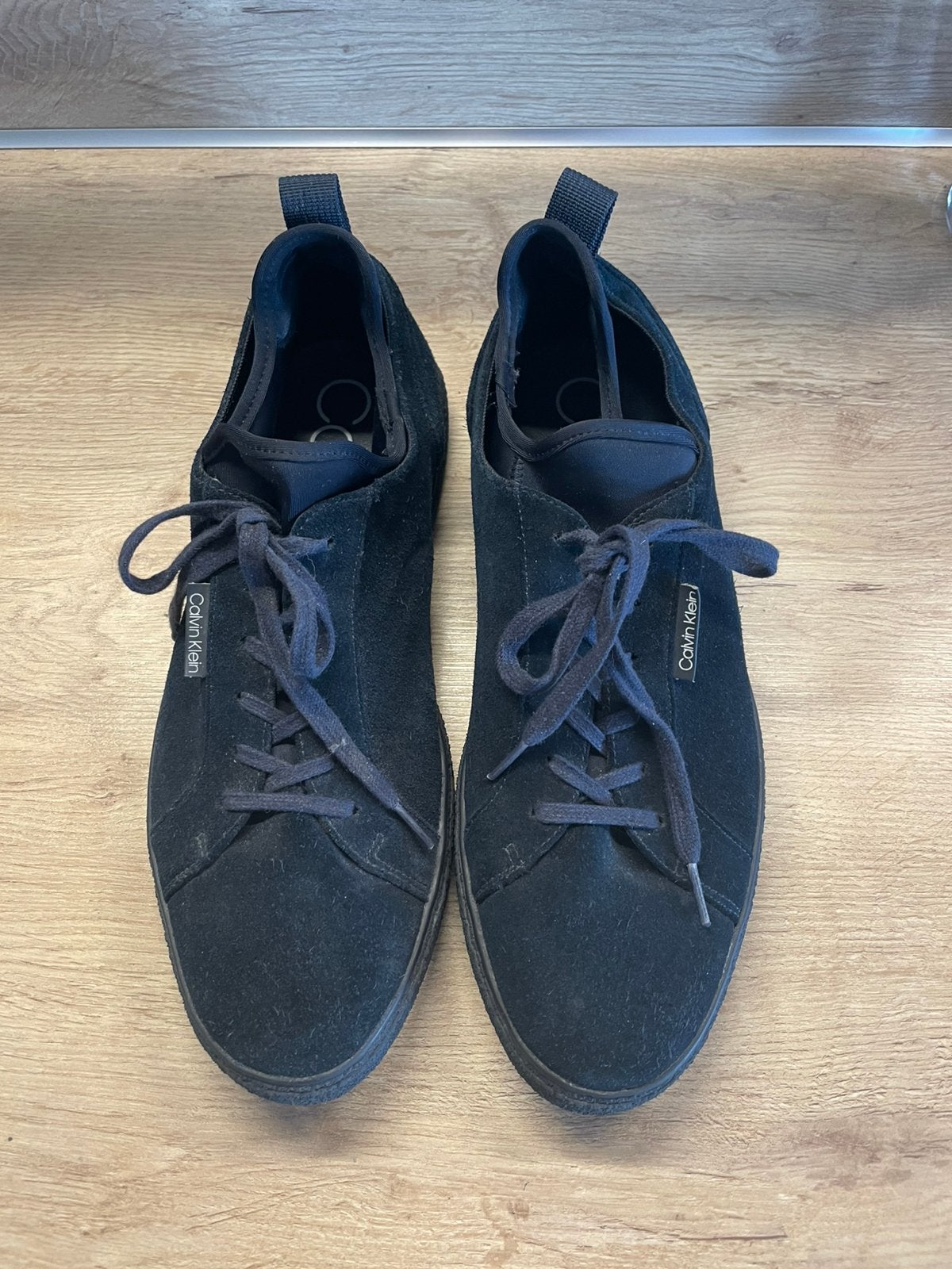 Suede heren schoen maat 44 donkerblauw. Calvin Klein, Ophalen of Verzenden, Zo goed als nieuw, Blauw