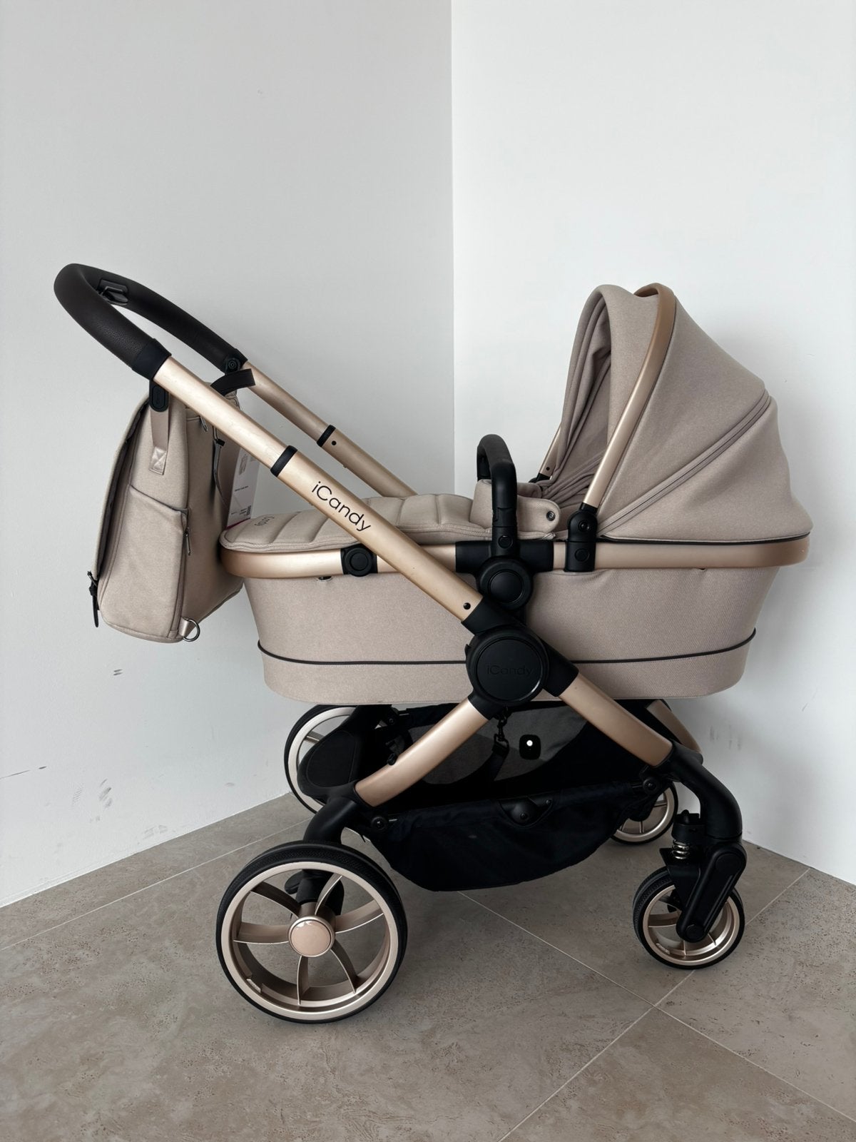 ICandy Peach 7 Kinderwagen 2 in 1 - Biscotti en luiertas, Ophalen, Zo goed als nieuw, Overige merken, Regenhoes