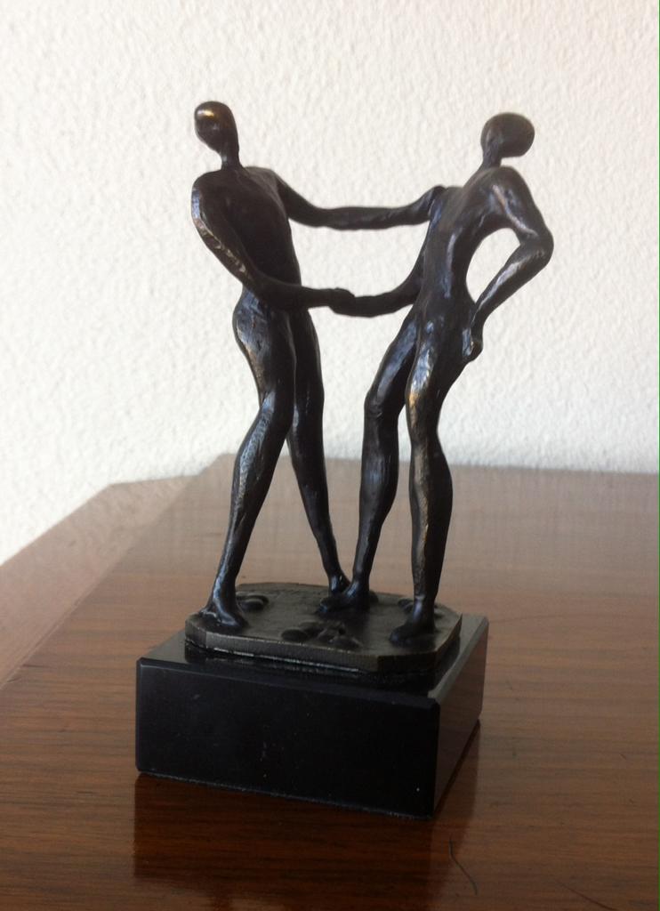 Mooi verbronsd beeldje van 12 cm hoog,, Antiek en Kunst, Ophalen of Verzenden