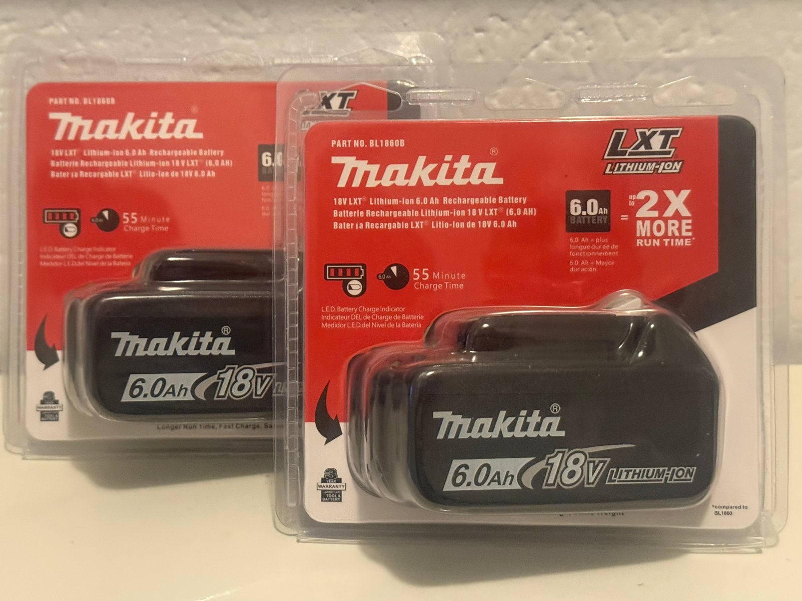 Nieuwe Makita 18V LXT 6.0Ah Lithium-Ion Accu (2 stuks), Ophalen of Verzenden, Nieuw
