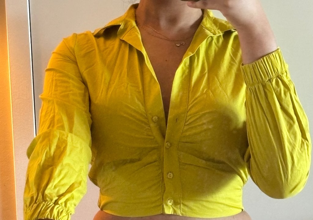 Gele/Groen Costes blouse met lange mouwen, Geel, Ophalen of Verzenden, Zo goed als nieuw, Lange mouw