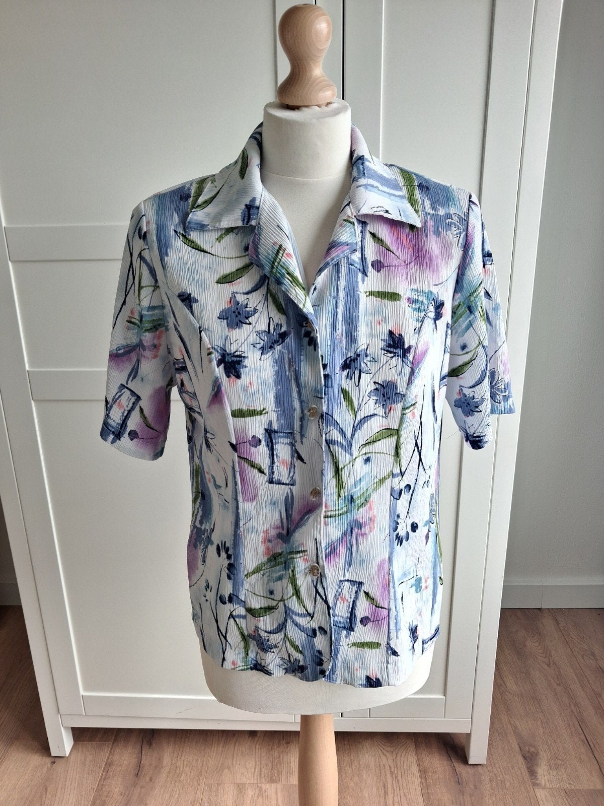 Franse Vintage jaren 80 blouse, Ophalen of Verzenden, Zo goed als nieuw, Maat 46/48 (XL) of groter, Meerkleurig