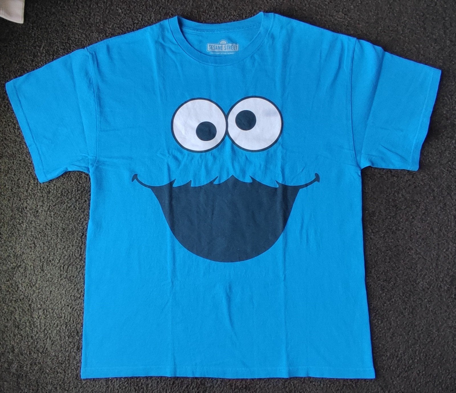 Cookie Monster T-shirt - Maat L, Maat 52/54 (L), Blauw, Ophalen of Verzenden, Gedragen