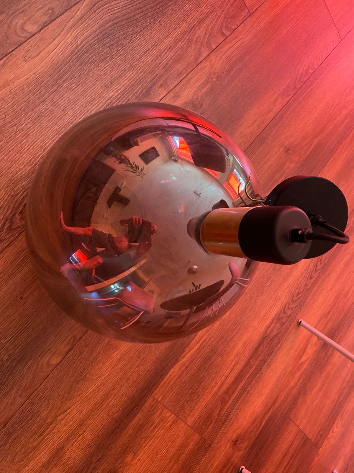 Moderne spiegelende hanglamp - bolvormig, Ophalen, Zo goed als nieuw, Glas, E27 (groot)