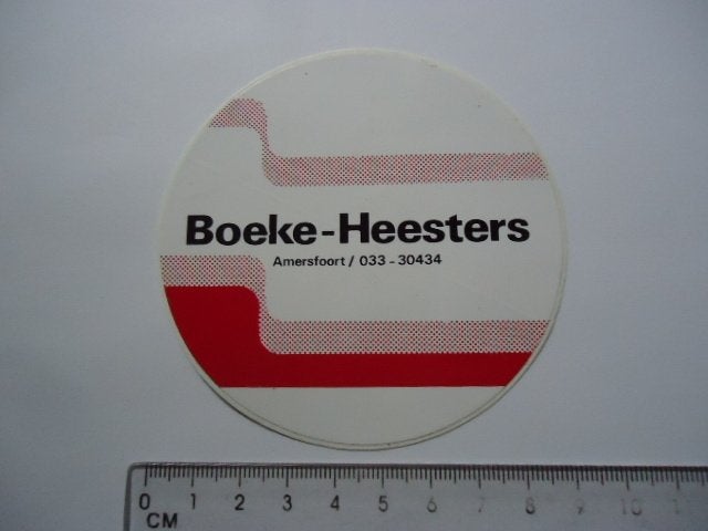 sticker oud Amersfoort Boeke Heesters traktor machine retro, Ophalen of Verzenden, Zo goed als nieuw, Bedrijf of Vereniging