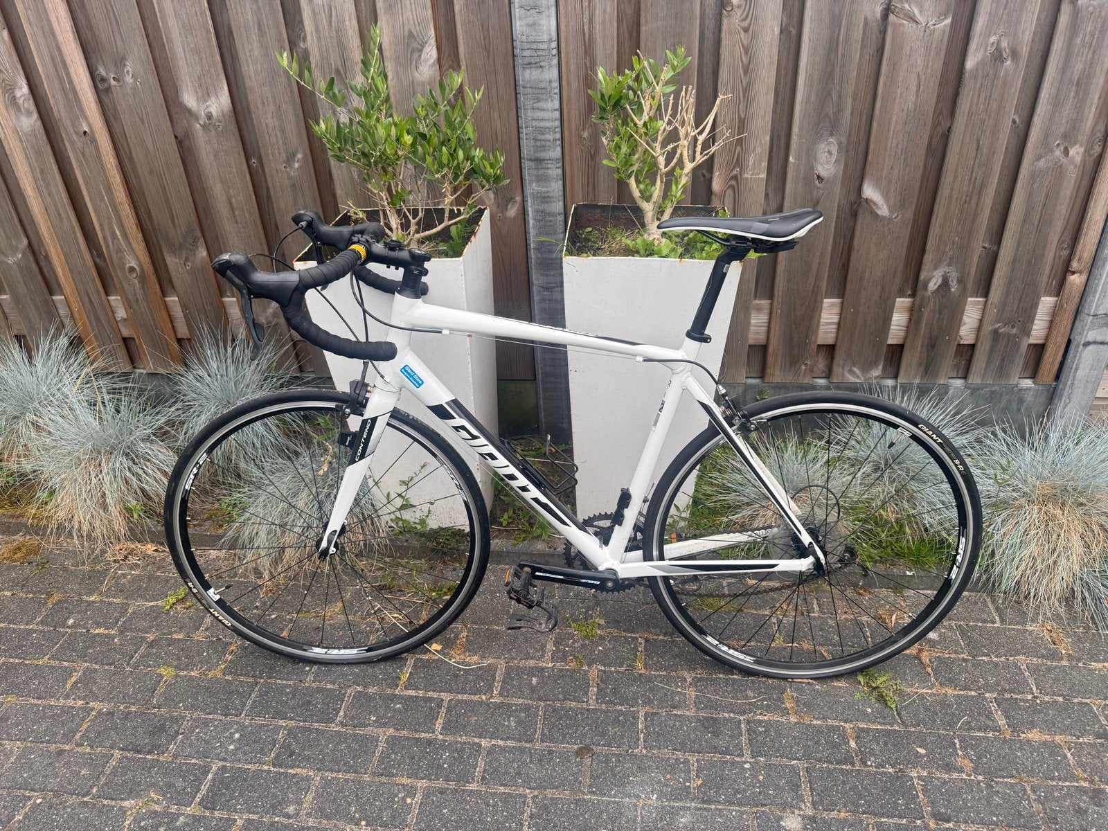 Giant Contend Racefiets - Wit/Zwart | Weinig gebruikt, Fietsen en Brommers, Ophalen, 28 inch, Gebruikt, Heren