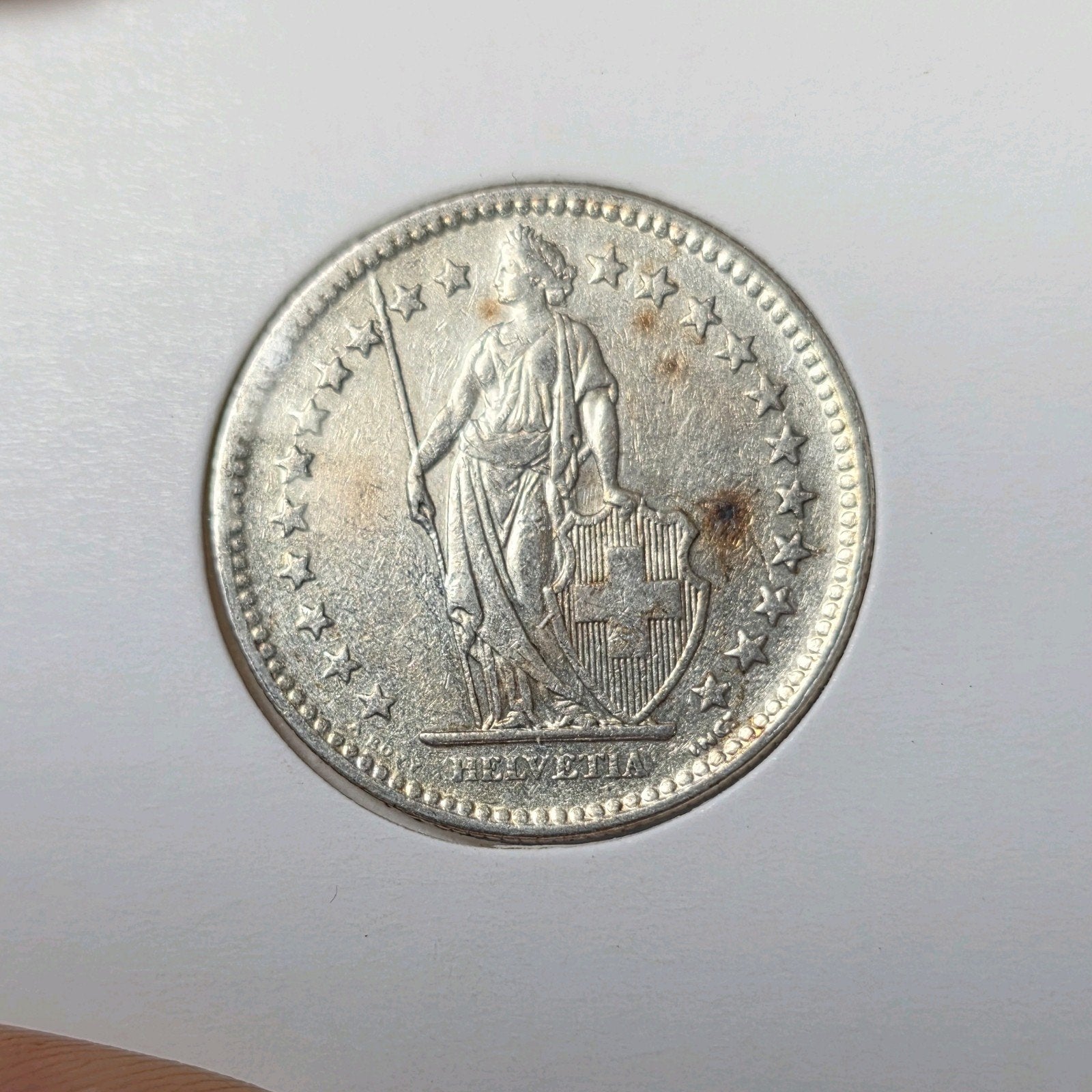 2 francs 1945 Zwitserland, Verzenden, Overige landen, Losse munt, Zilver