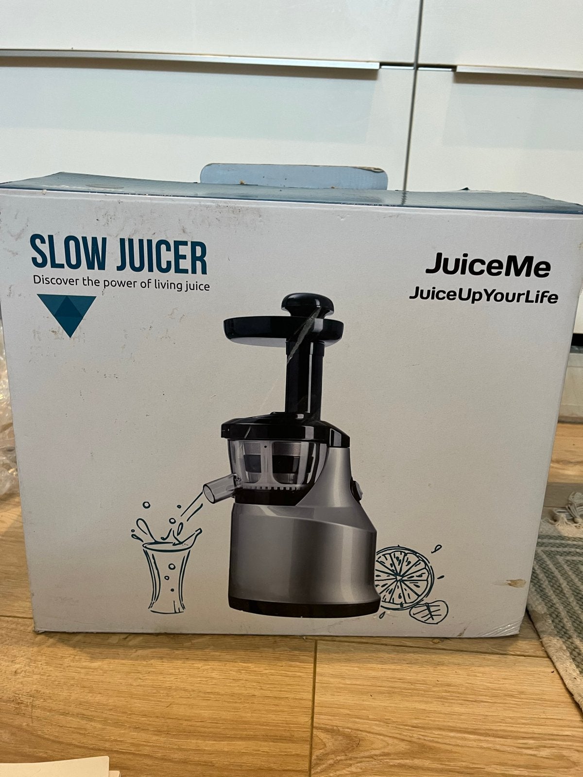 JuiceMe Slow Juicer - Zwart, Compleet met Accessoires, Ophalen of Verzenden, Gebruikt, Elektrisch, Slowjuicer