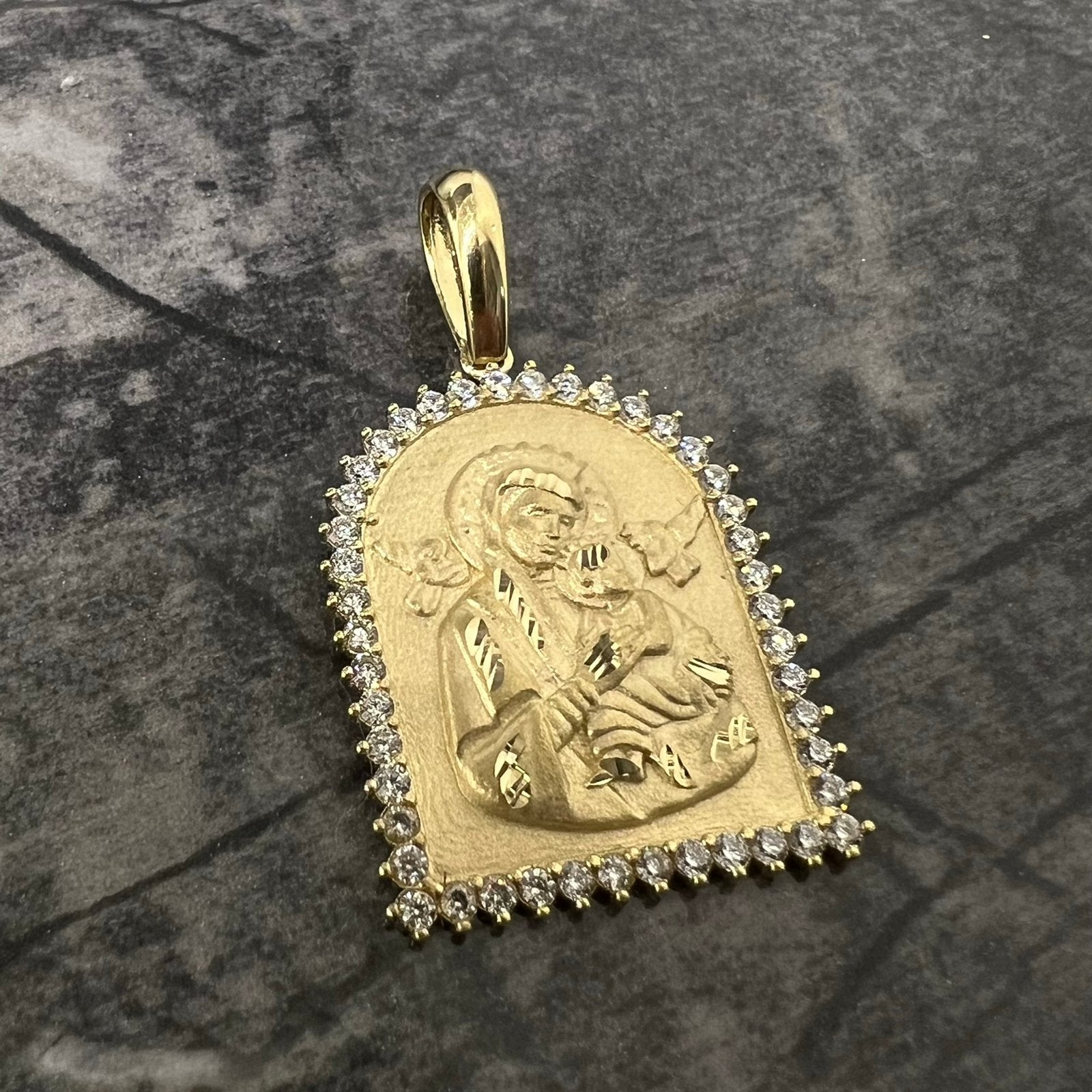 14 karaat gouden hanger maria jezus kruis, Ophalen of Verzenden, Nieuw, Goud