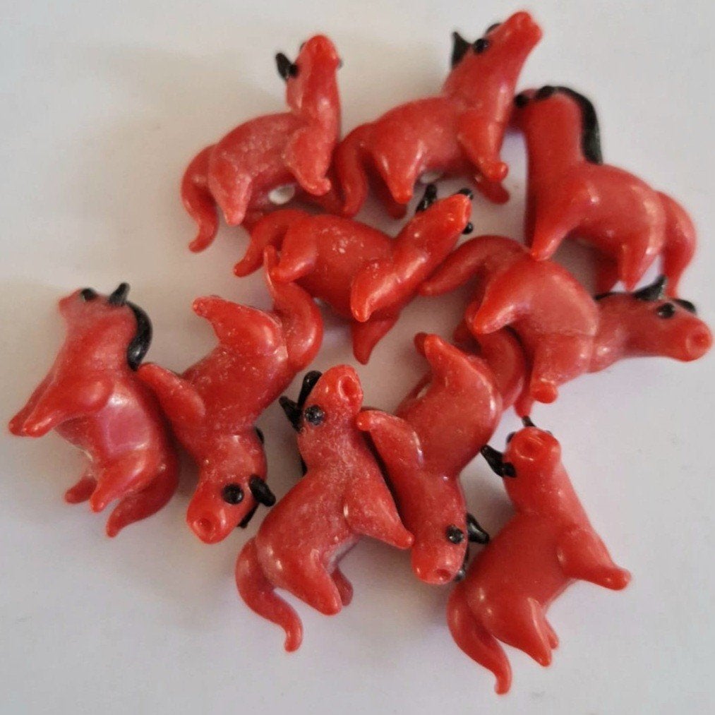 SALE partij 10x  handgemaakte murano glas kraal paard 26x20, Verzenden, Nieuw, Kraal