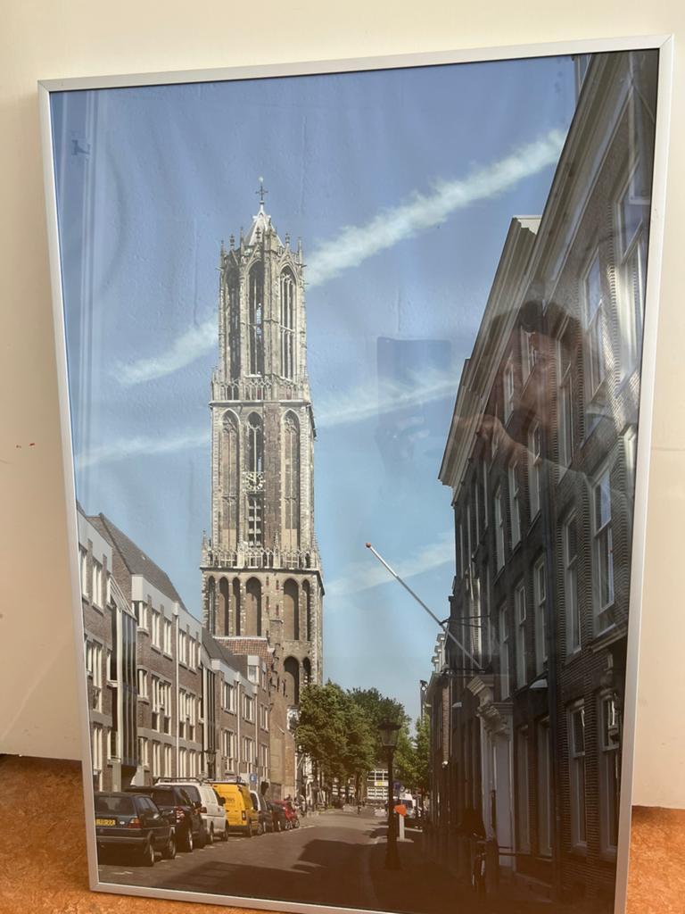 Dom Utrecht - aluminum frame, Ophalen of Verzenden, Zo goed als nieuw, 50 tot 75 cm, Foto of Poster