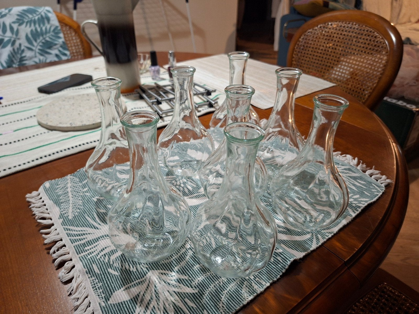 8x IKEA Soliflores / Kleine Vazen - 18cm Hoog, Ophalen of Verzenden, Gebruikt, Transparant, Glas