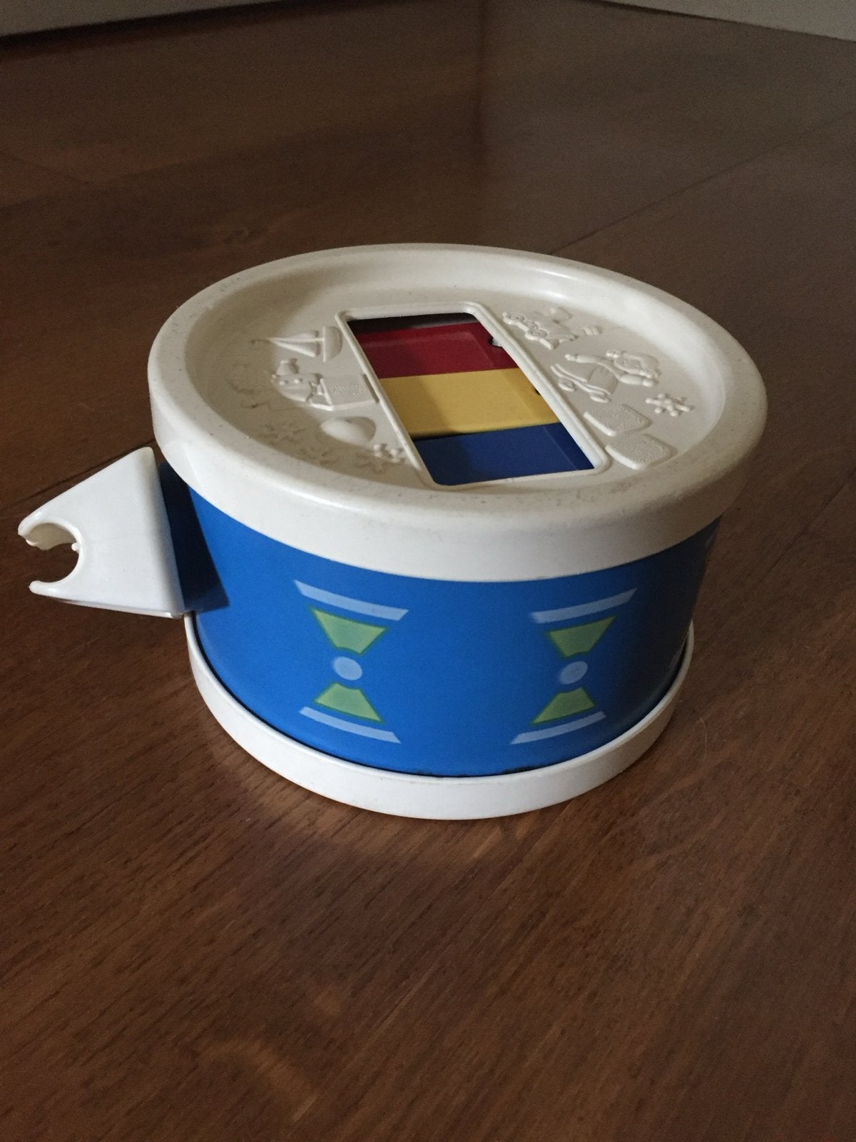 Vintage Fisher-Price Rammelaar Trommel, Ophalen of Verzenden, Gebruikt, Rammelaar, Met geluid