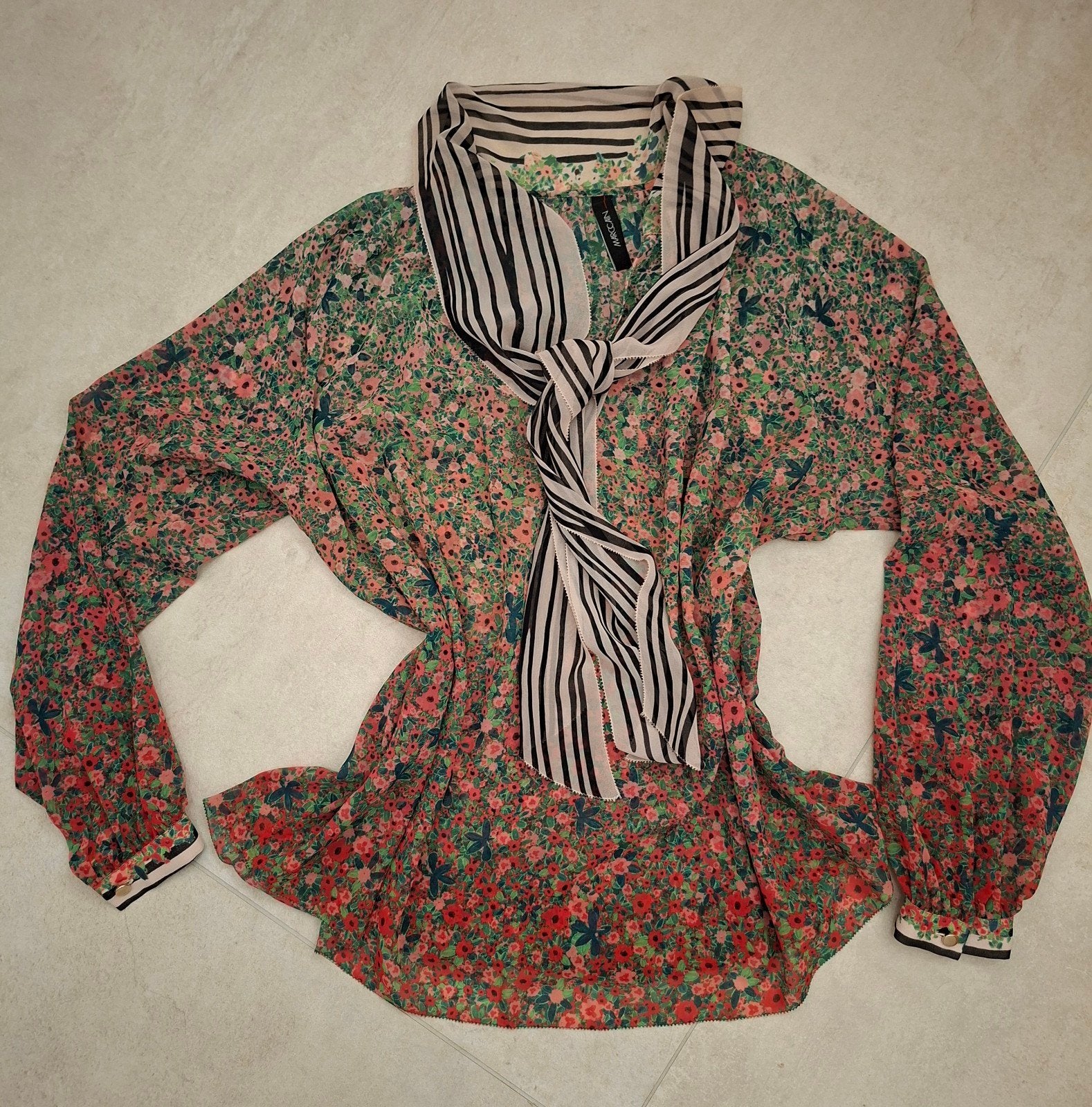 Marc Cain Blouse met Bloemenprint N2/maat 36, Marc Cain, Ophalen of Verzenden, Zo goed als nieuw, Roze