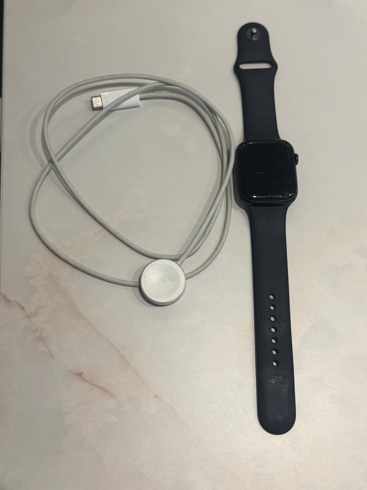 Apple Watch 8 (GPS) - 45mm, Ophalen, Zwart, IOS, Waterdicht