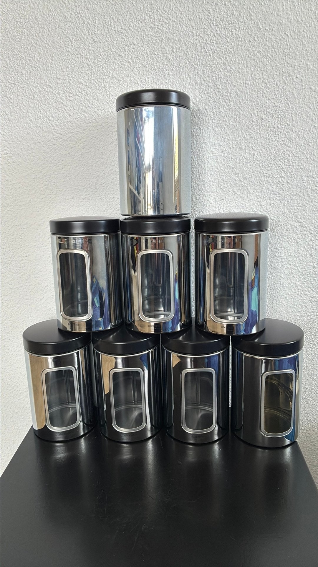 Brabantia voorraadbussen chroomkleurig, Huis en Inrichting, Voorraadpot, Ophalen of Verzenden, Gebruikt, Brabantia