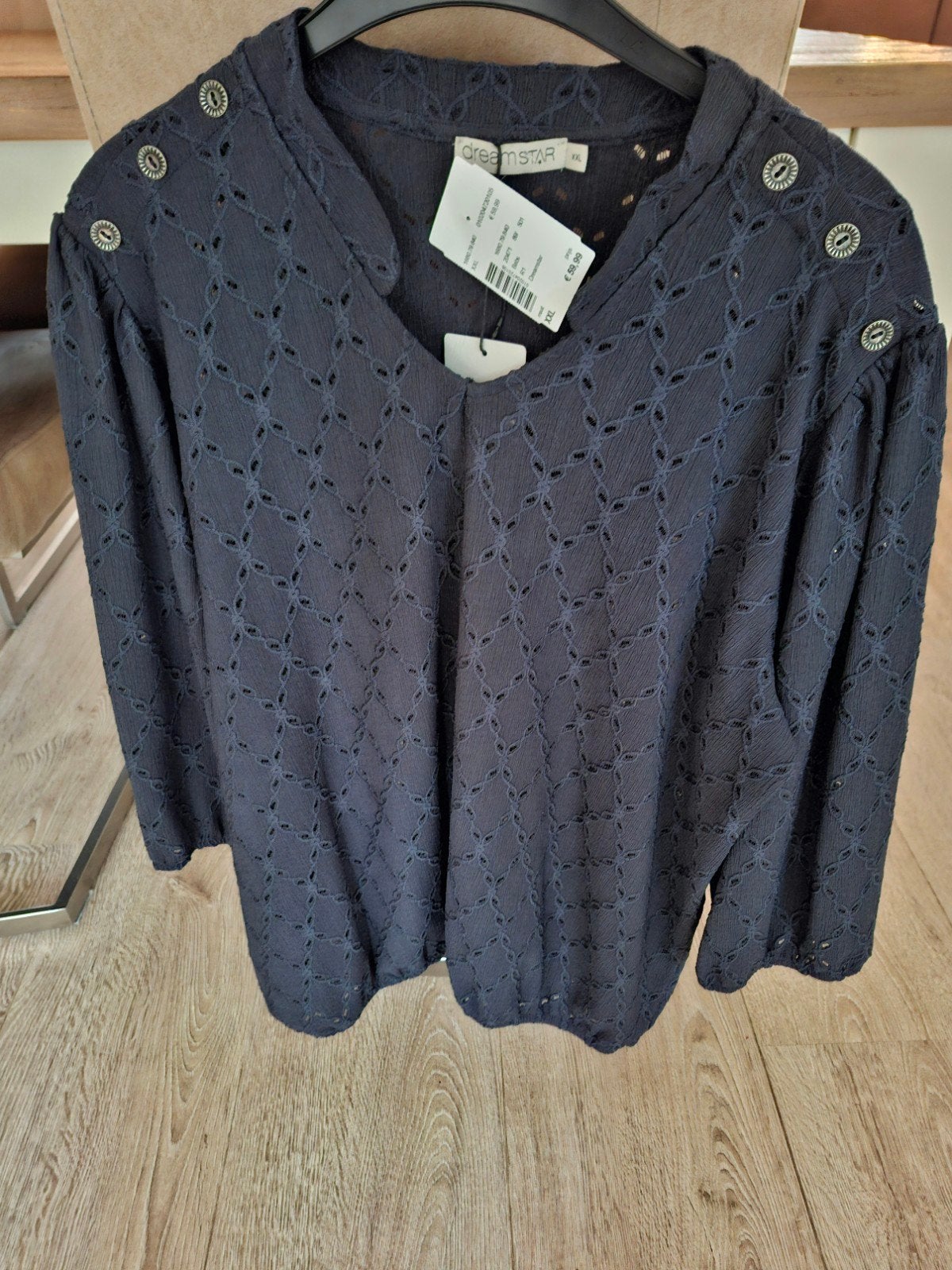 Nieuw blauw Dreamstar broderie blouse maat XXL, Dreamstar, Blauw, Maat 46/48 (XL) of groter, Nieuw