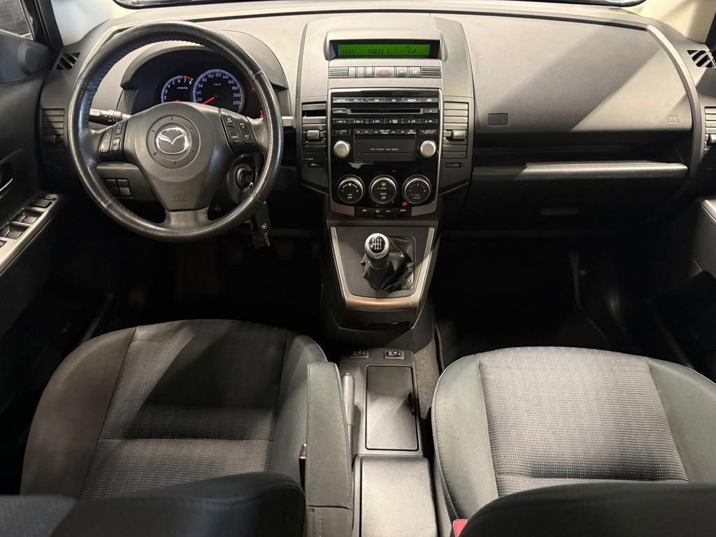 Mazda 5 2.0 147PK Airco|7 Persoons|Trekhaak!, Stof, Gebruikt, Zwart, 7 stoelen