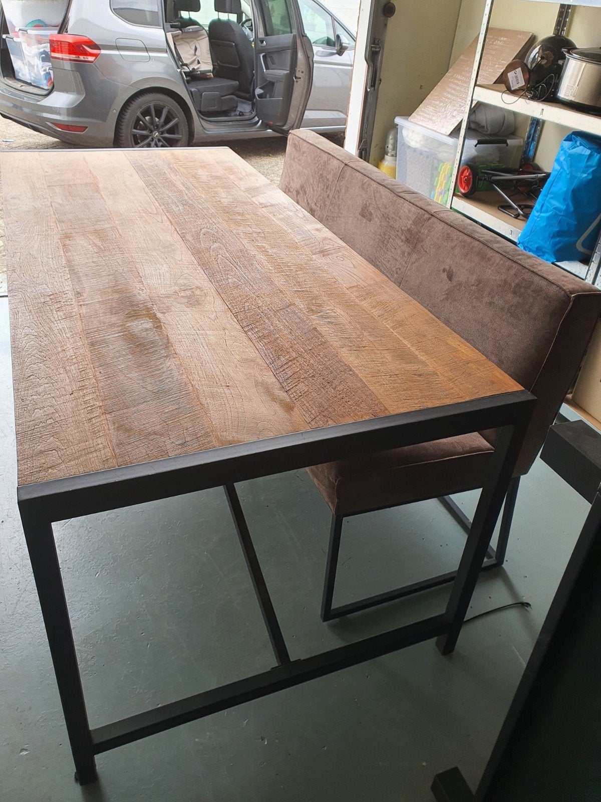 Eetkamerbank + tafel, Ophalen, Gebruikt, 50 tot 100 cm, 150 tot 200 cm