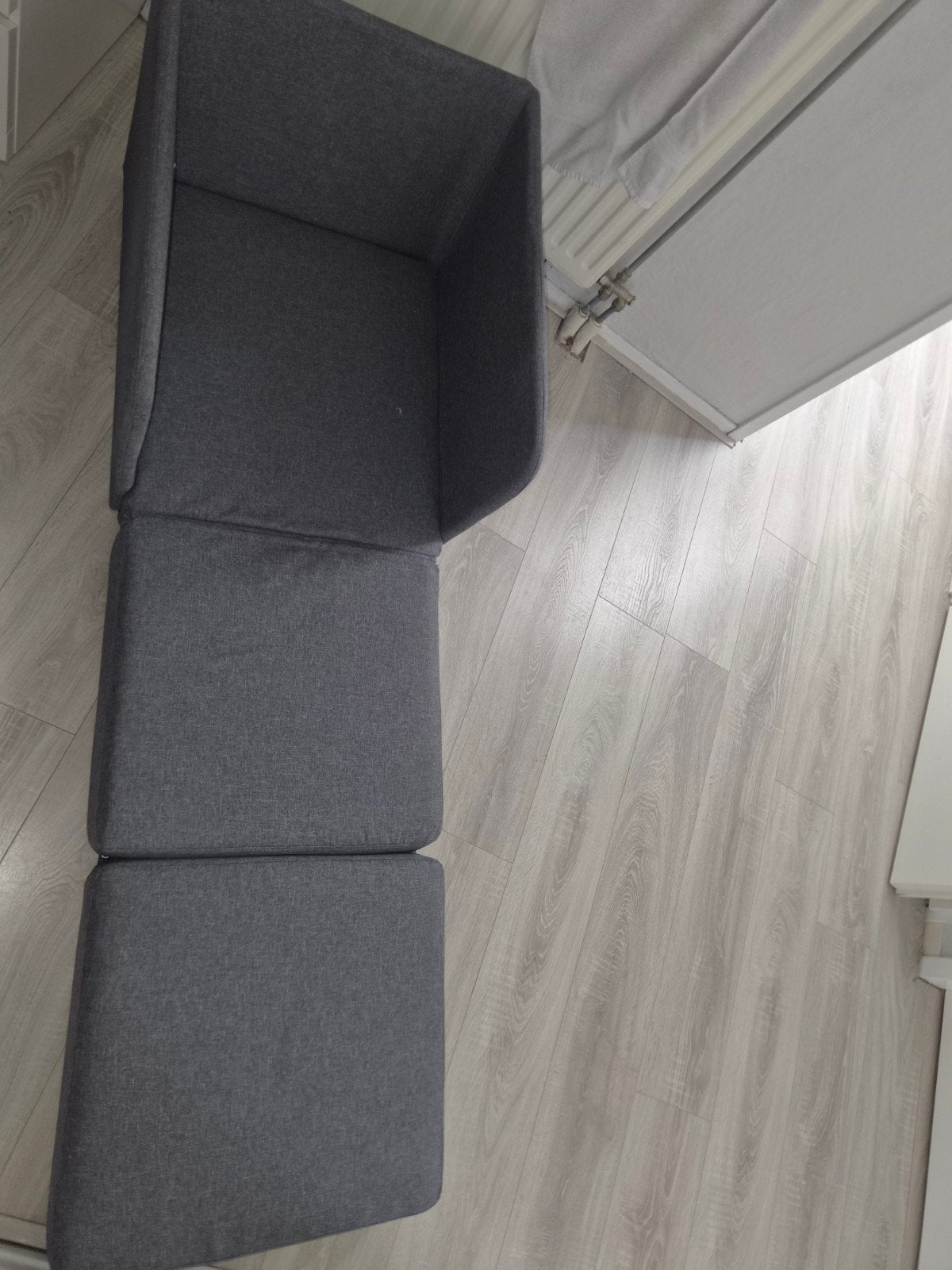 VidaXL slaapstoel/fauteuil - Grijs stof, Eenpersoons, Modern, Functioneel, 75 tot 100 cm, Ophalen of Verzenden