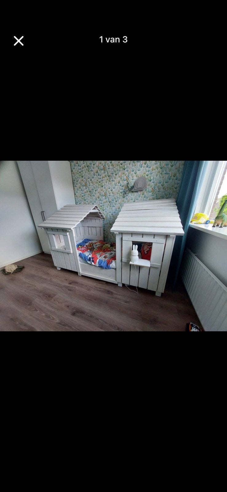 Bed/huisje, Ophalen, 90 cm, Eenpersoons, Zo goed als nieuw