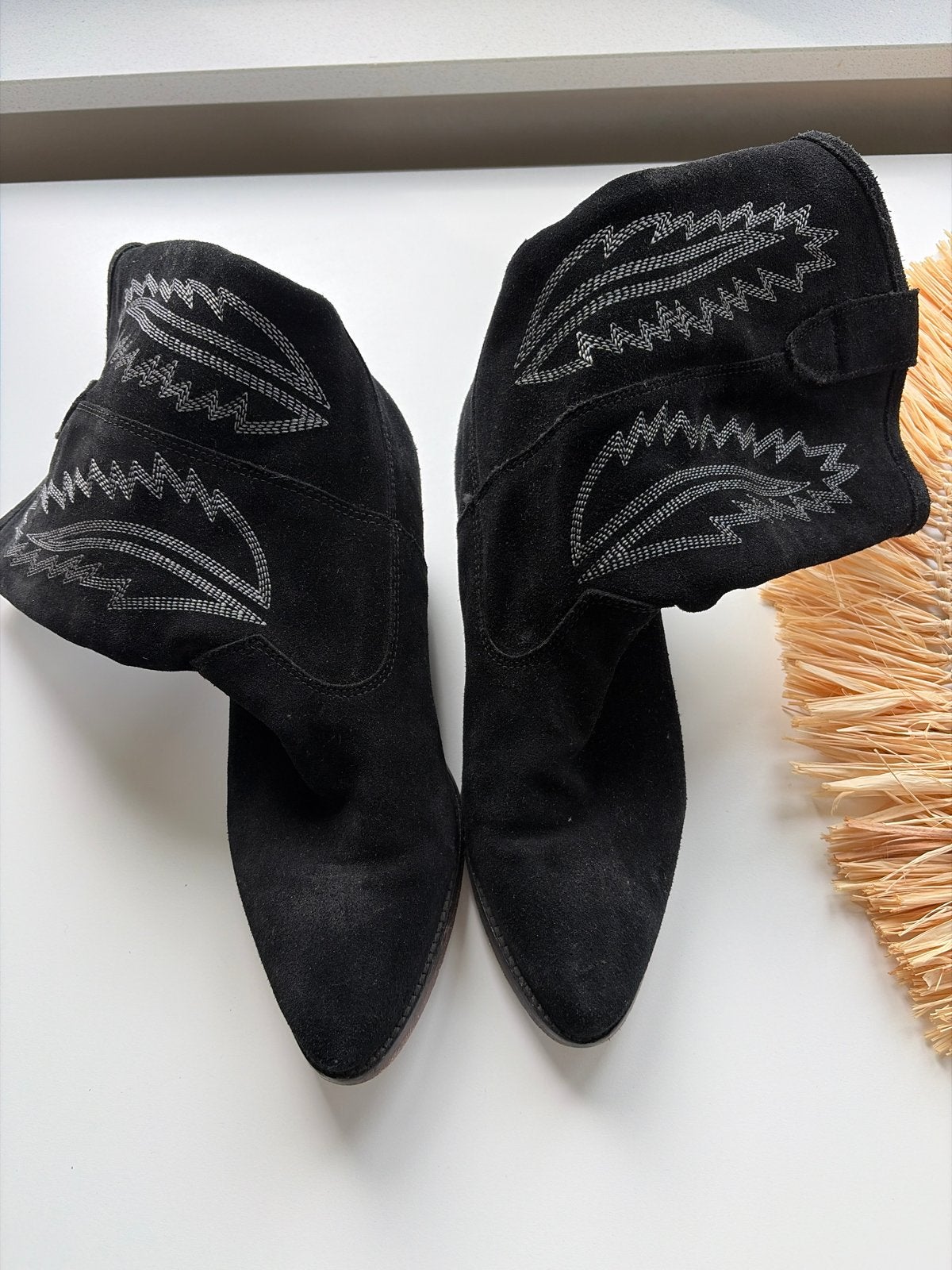Catherina Martins handmade cowboylaarzen zwart suede mt 38, Ophalen of Verzenden, Zo goed als nieuw, Zwart, Lage of Enkellaarzen
