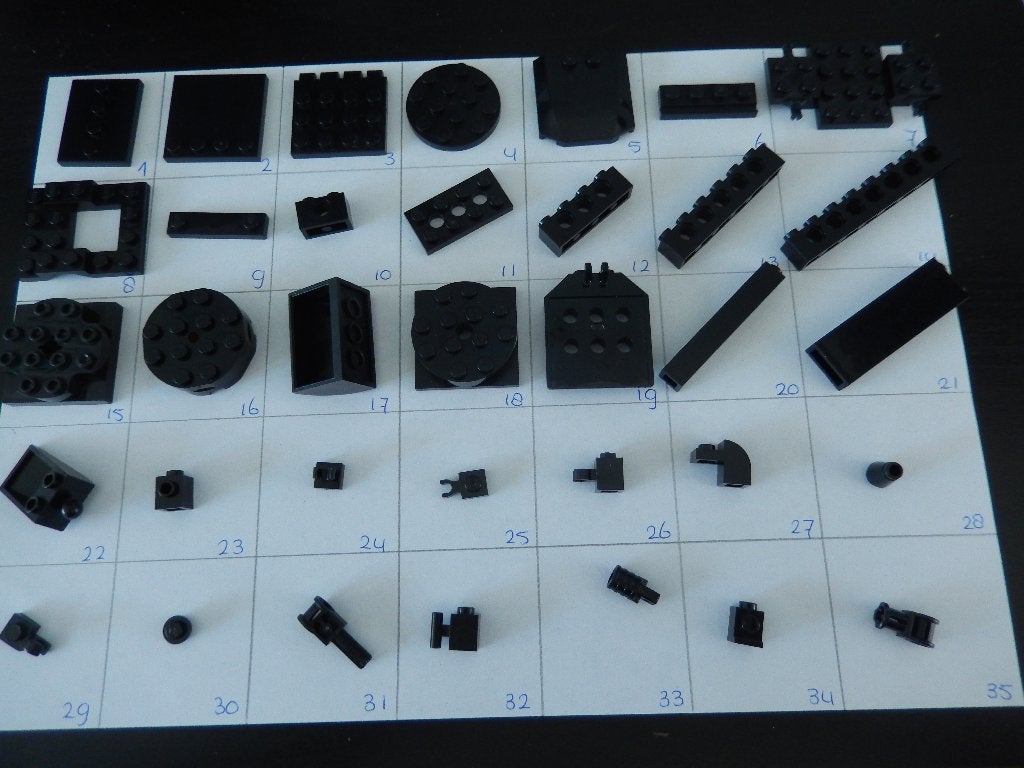 Diverse zwarte lego onderdelen (zie foto's), Ophalen of Verzenden, Zo goed als nieuw
