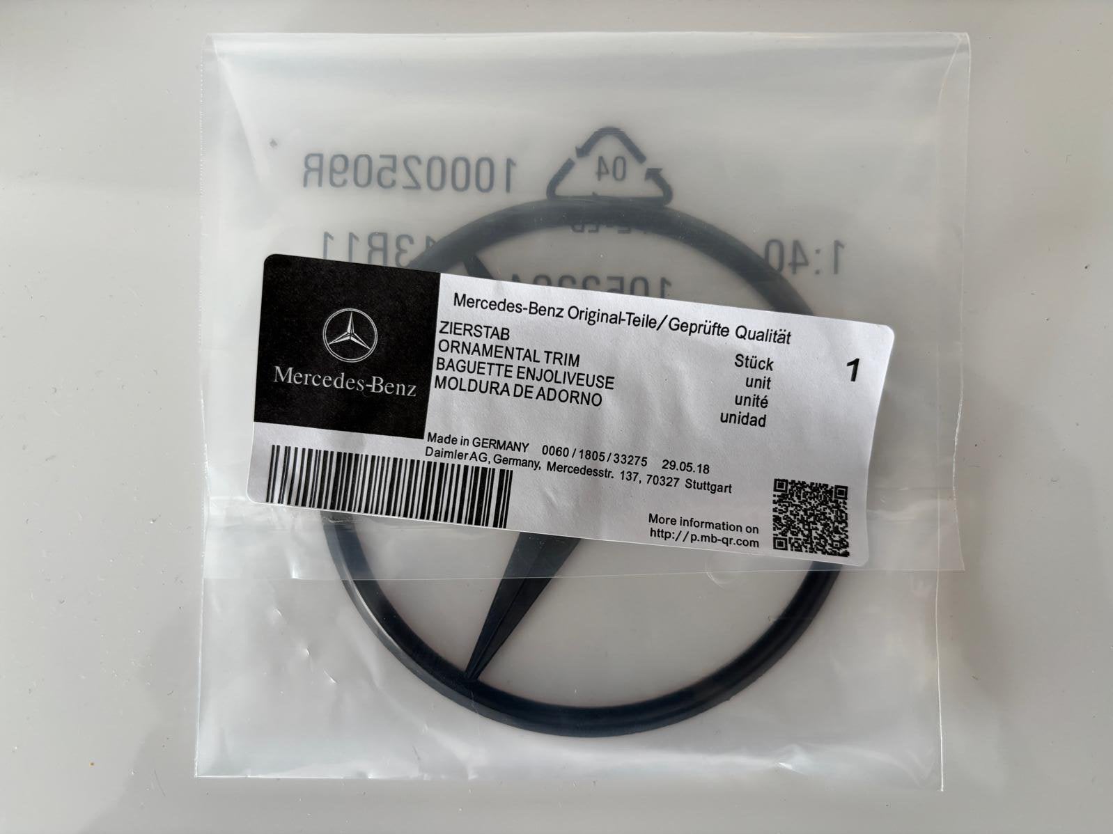 Mercedes-Benz Logo - 90mm - Zwart - Ster Emblem, Ophalen