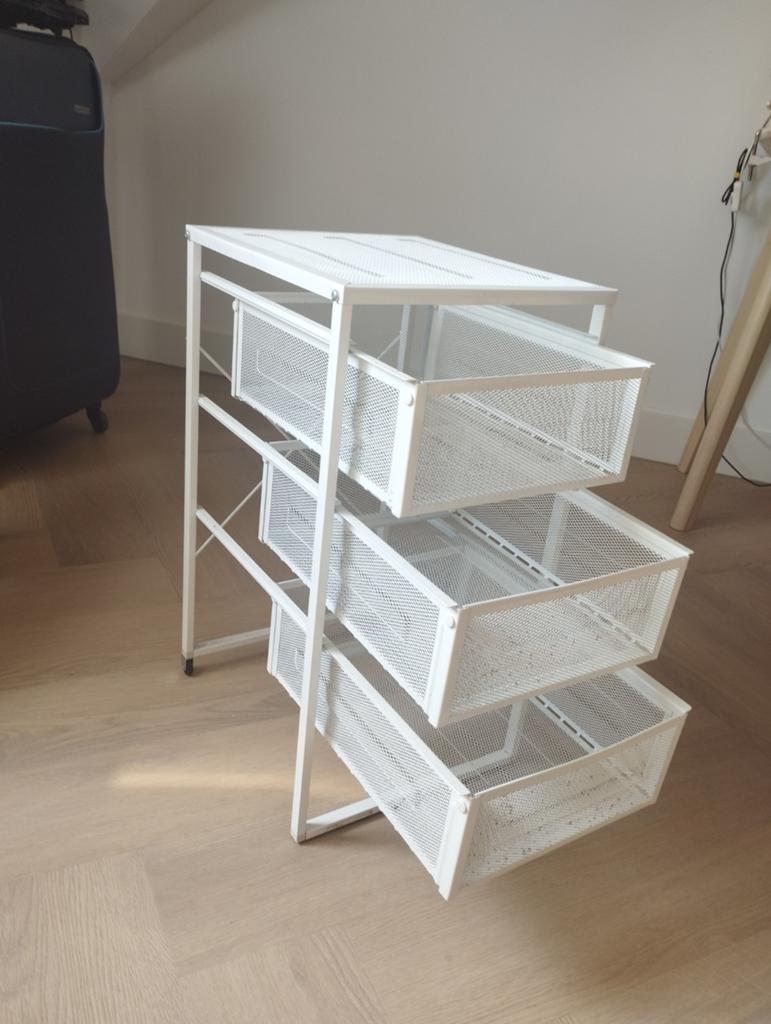 IKEA LENNART ladeblok wit metaal - Gebruikt maar functioneel, Huis en Inrichting, Kasten | Ladekasten, Ophalen, Minder dan 50 cm