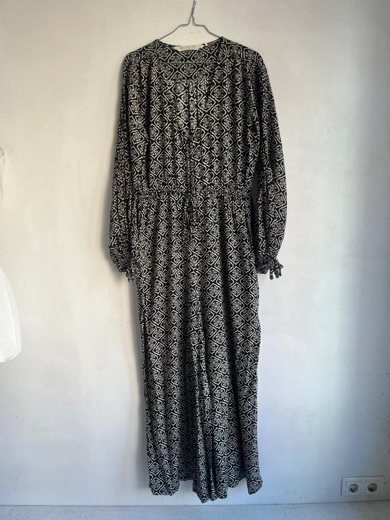 isla ibiza jumpsuit maat L zwart wit, Verzenden, Zwart, Maat 42/44 (L), Zo goed als nieuw