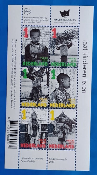 Kinderpostzegels 2013 vel - NVPH 3107 Laat Kinderen Leren, Verzenden, Na 1940, Postfris