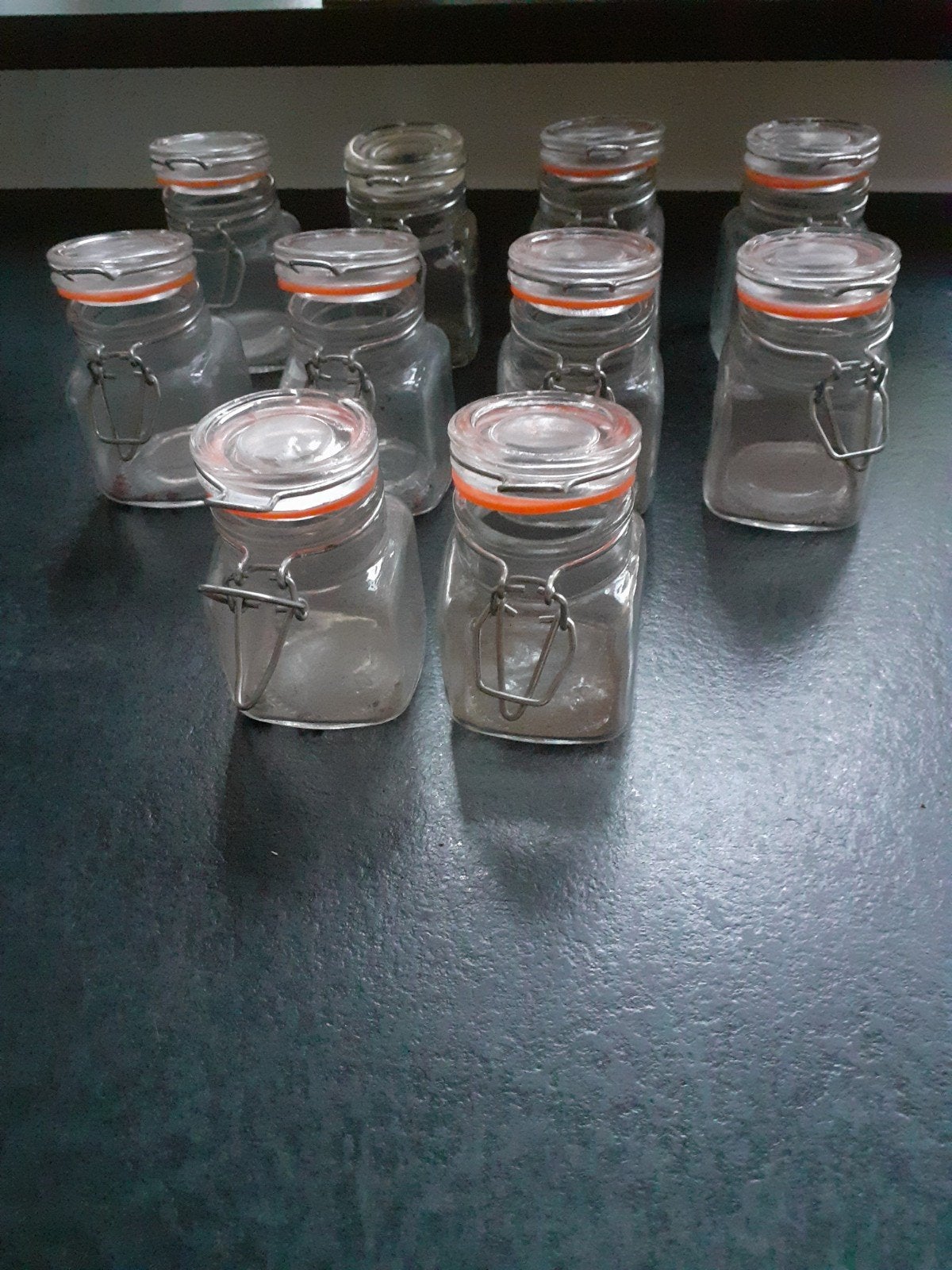 10 glazen weckpotjes voor thee/kruiden, Voorraadpot, Ophalen of Verzenden, Gebruikt, Glas