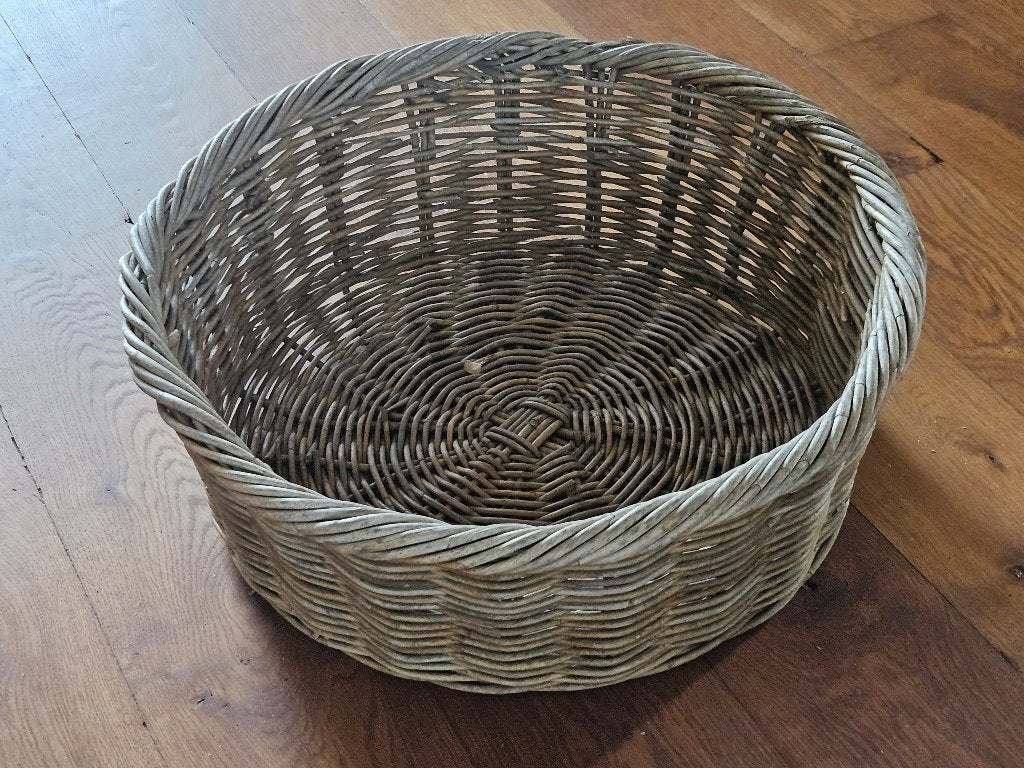 Grote vintage ronde rieten mand, Ophalen