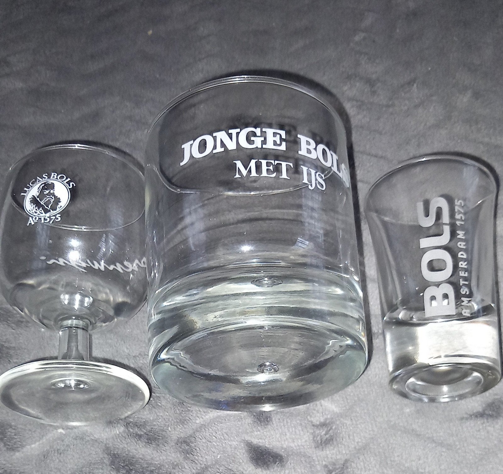 Bols  Amsterdam Corenwijn Jenever Bessenjenever Glazen Set, Verzamelen, Ophalen of Verzenden, Zo goed als nieuw, Borrel- of Shotglas