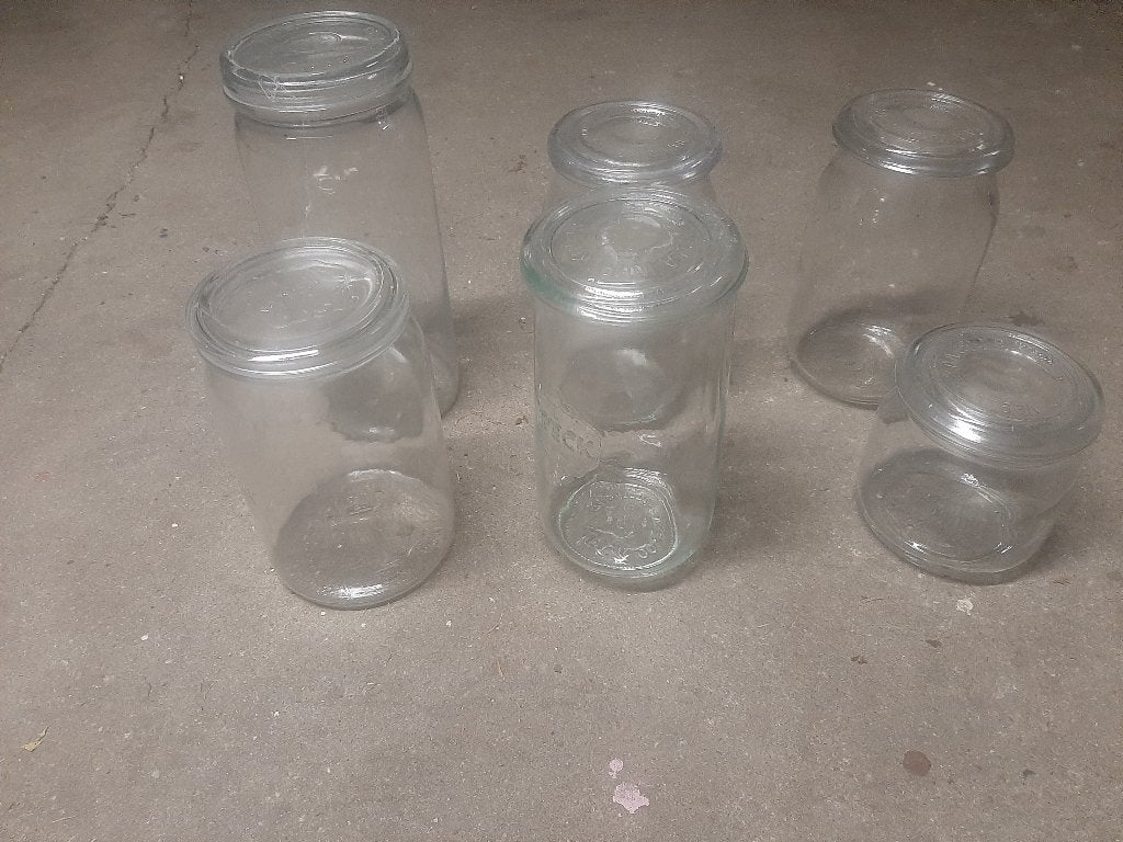 Weckflessen met deksel in verschillende maten, Overige typen, Ophalen of Verzenden, Zo goed als nieuw, Glas