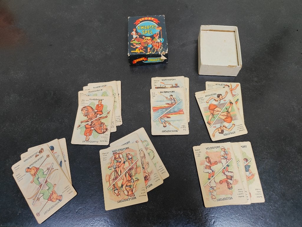antiek sport kwartet spel, Antiek en Kunst, Ophalen of Verzenden