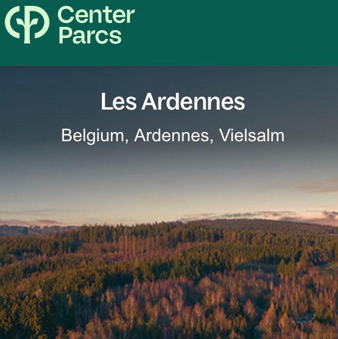 Center Parcs Les Ardennes, Twee personen, Cadeaubon, Bungalowpark