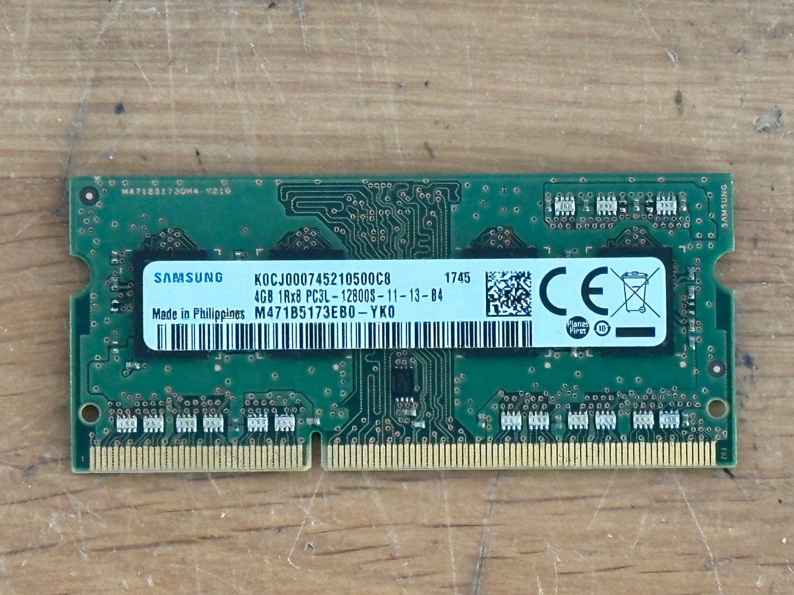 Samsung 4GB 1Rx8 PC3L-12800S-11-13-B4 Laptop geheugen, DDR3, Ophalen of Verzenden, Zo goed als nieuw, Laptop
