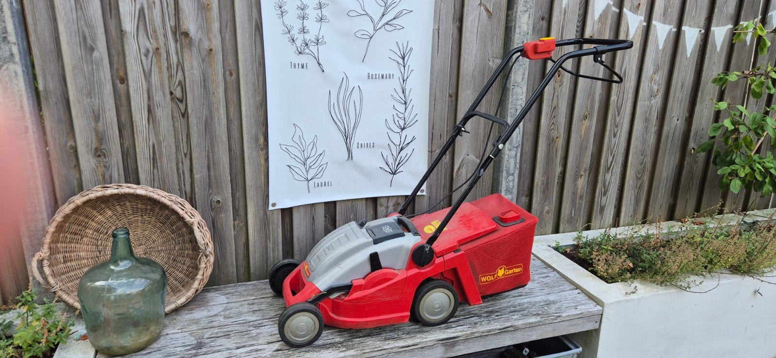 Wolf garten accu grasmaaier 34cn breed, Ophalen, Cirkelmaaier, Gebruikt, Accu-grasmaaier