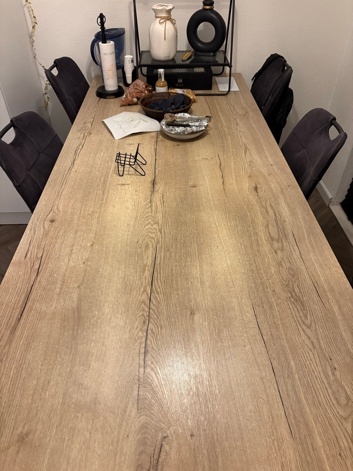 Eettafel 220x90 cm - Zo goed als nieuw, 200 cm of meer, Zo goed als nieuw, Vijf personen of meer, Rechthoekig