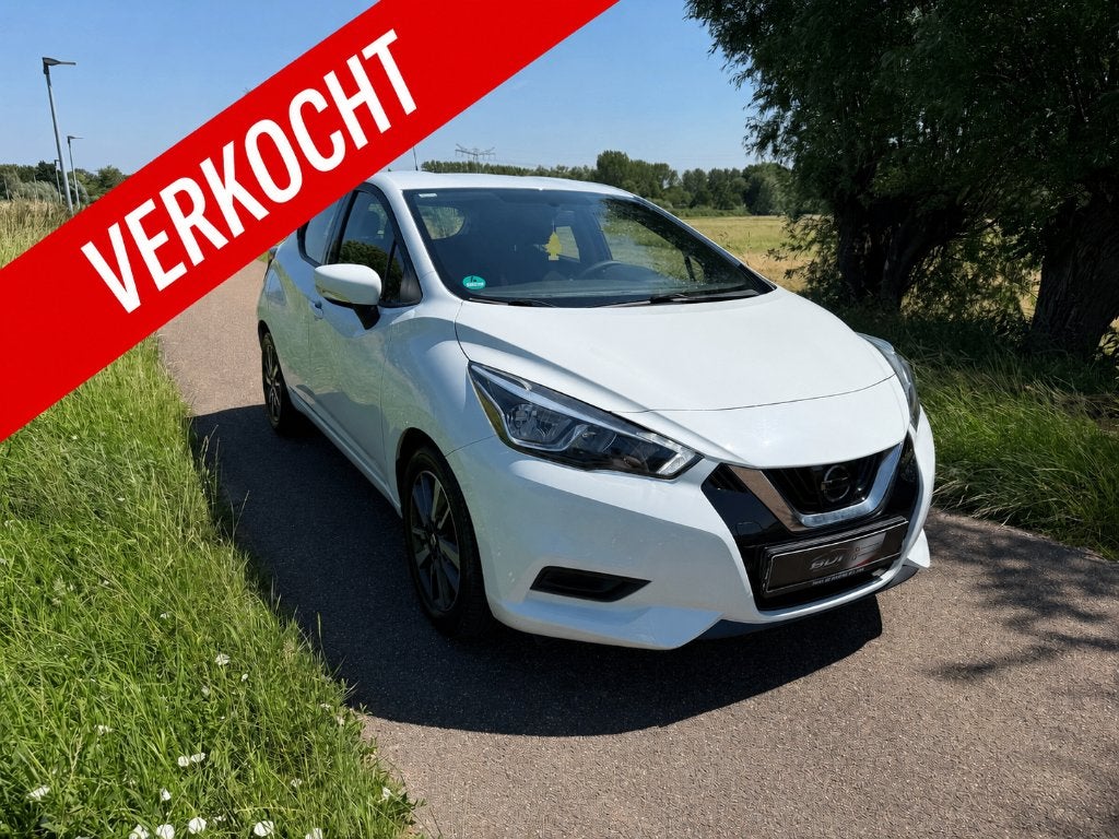 Nissan Micra 1.0 Acenta  KPF-07-P Apple CarPlay Airco Cruise, Auto's, Nissan, Stof, Wit, Handgeschakeld, 3 cilinders
