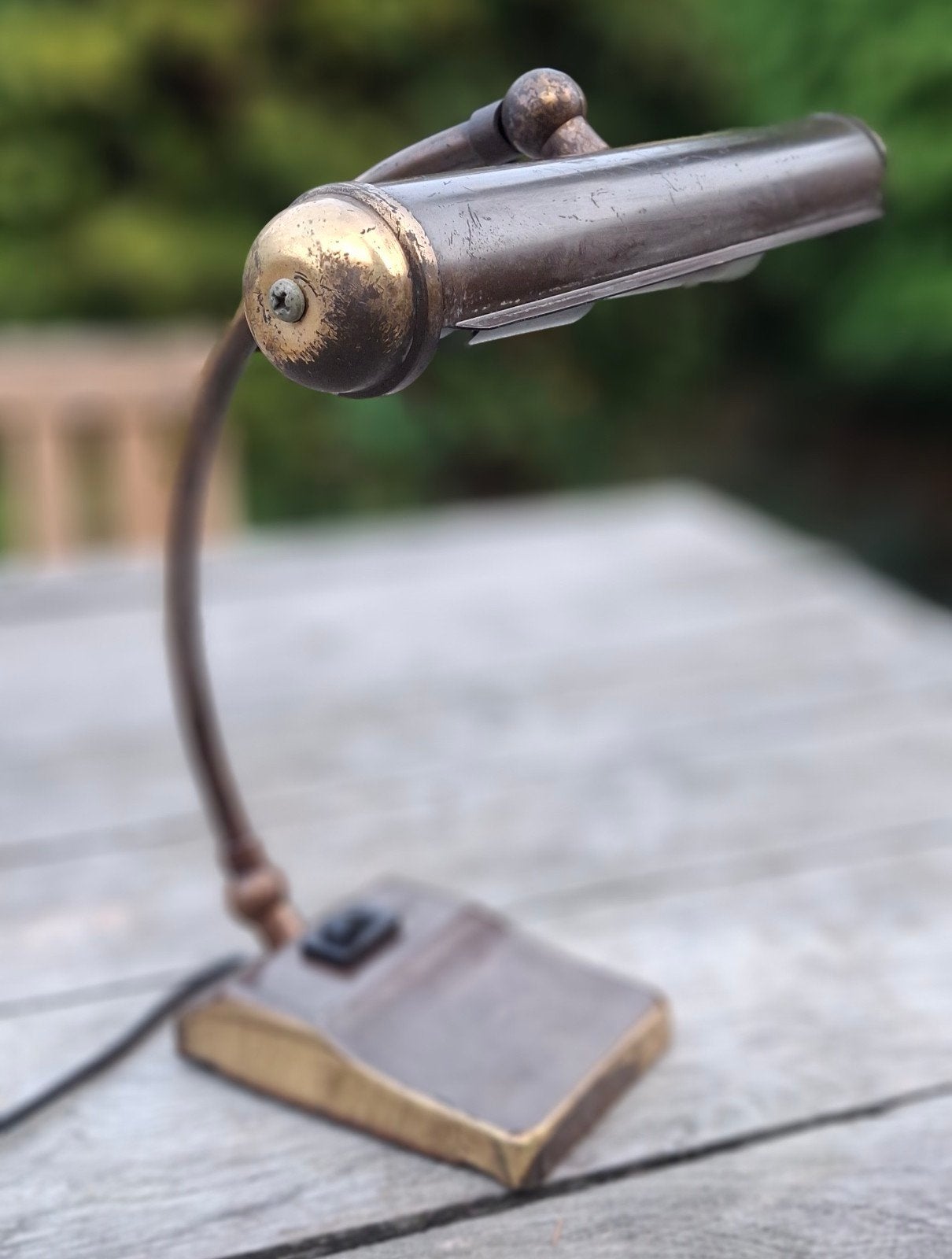 messing pianolamp/bankierslamp, jaren '70, Ophalen of Verzenden