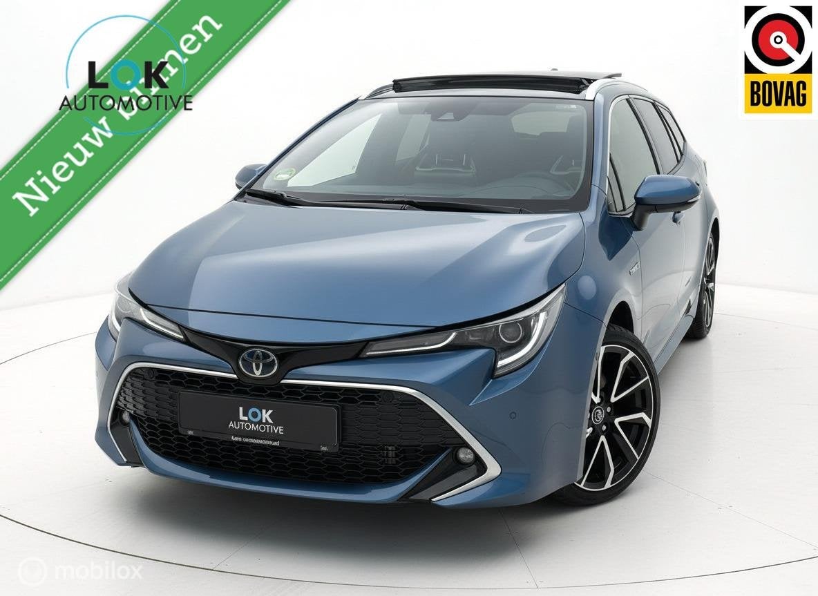 Toyota Corolla Touring Sports 2.0 Hybrid Premium PANO|JBL|CA, Auto's, Toyota, 1345 kg, Gebruikt, Zwart, Blauw