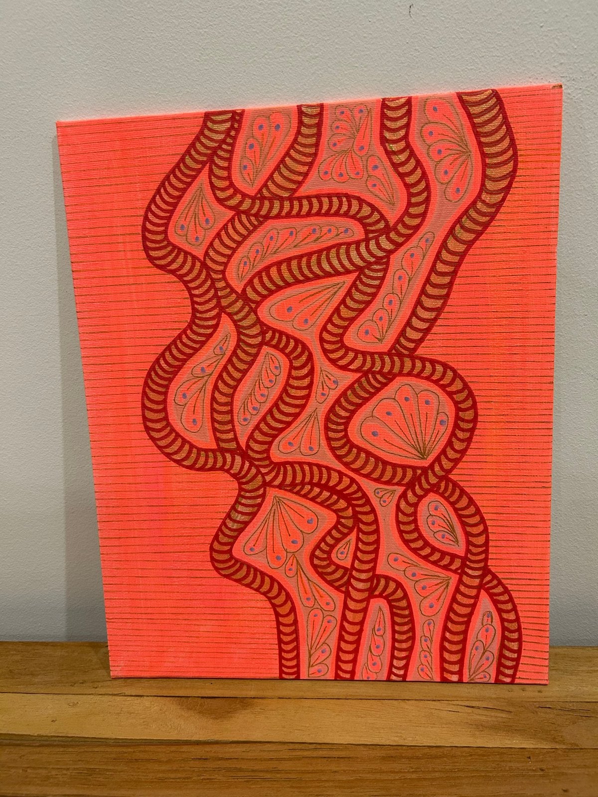 Abstracte kunst: levendige lijnen en patronen, Antiek en Kunst, Kunst | Schilderijen | Modern, Abstract, Acrylverf, Handgeschilderd
