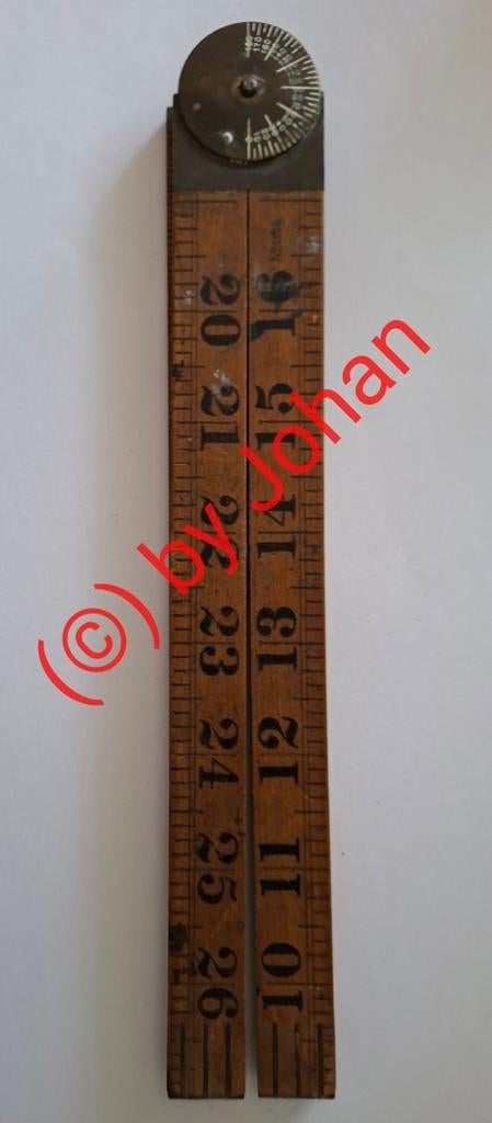 ANTIEKE Originele Eng. Rabone 1165 Duimstok met gradenboog, Ophalen