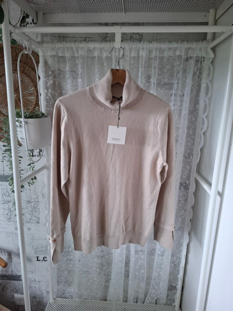 Bieke pullover coltrui beige neutraal Purdey maat XL nieuw, Beige, Maat 46/48 (XL) of groter, Nieuw, Ophalen of Verzenden